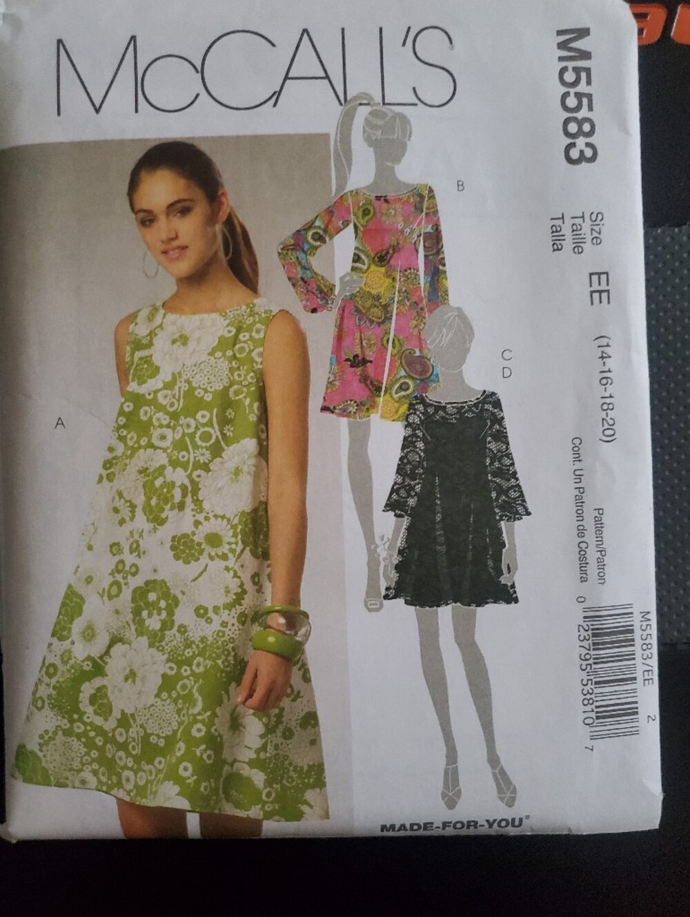 McCall's M5583 Womens A-Line Dress Pattern With Variations -new- 14,16,18,20